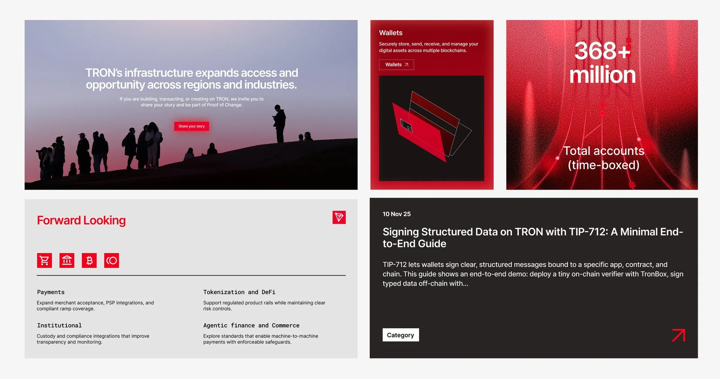 Data cards and charts in TRON red and charcoal